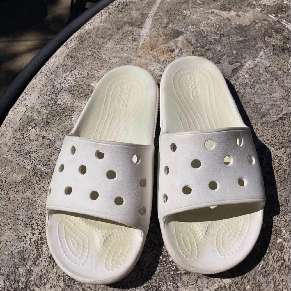 CROCS White Slide Sandals